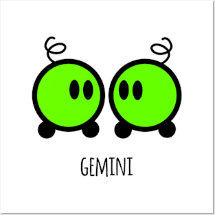 Horoscope - Cute zodiac – Gemini (white) Posters and Art